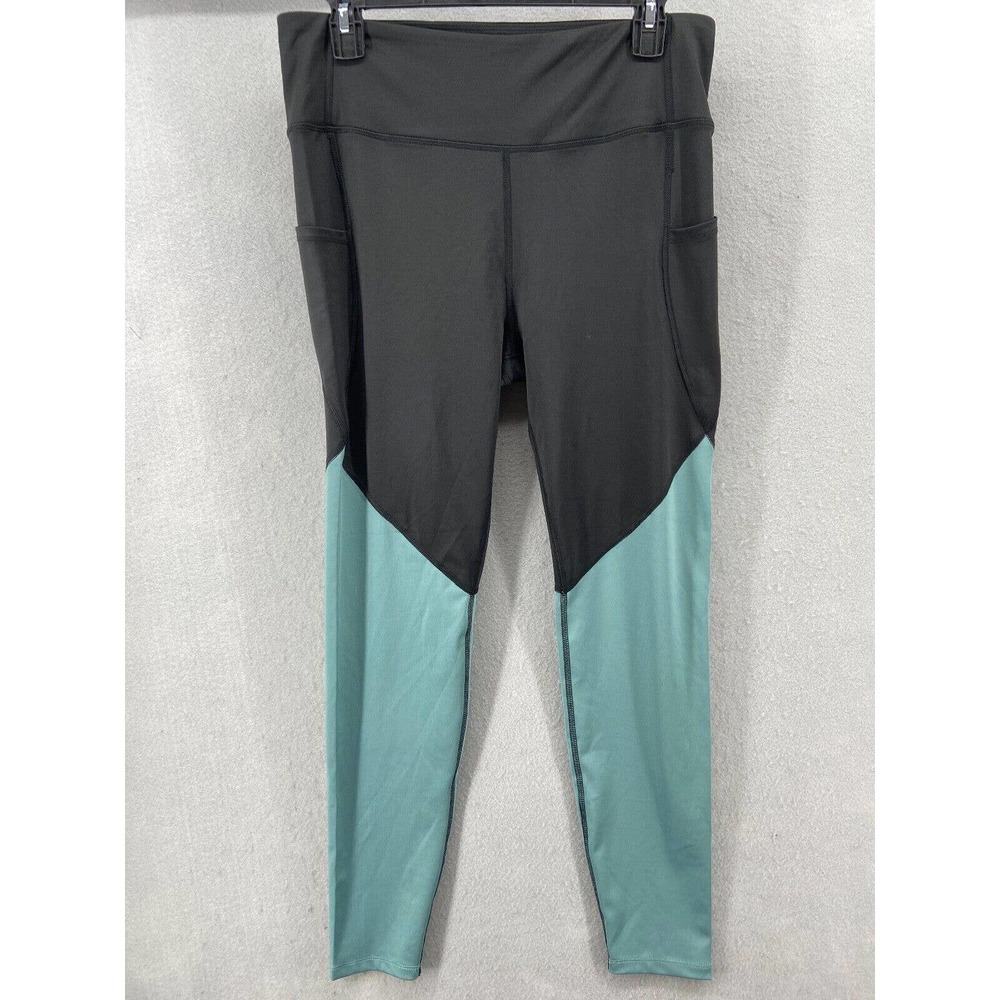 SOI Collection Leggings Womens Sz L Stretch Gym‎ Yoga Pants Green Black